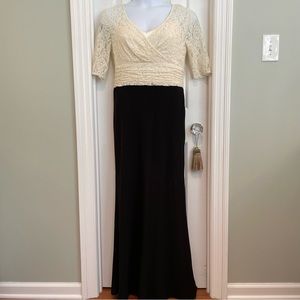 JS Collections Gorgeous Evening Gown, Lace Bodice & Cummerbund, 14, EUC